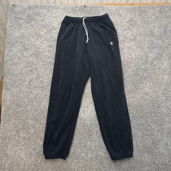 Champion Sweatpants Mens Medium Black Eco Authentic Joggers Fleece Elastic Waist - Picture 1 of 12